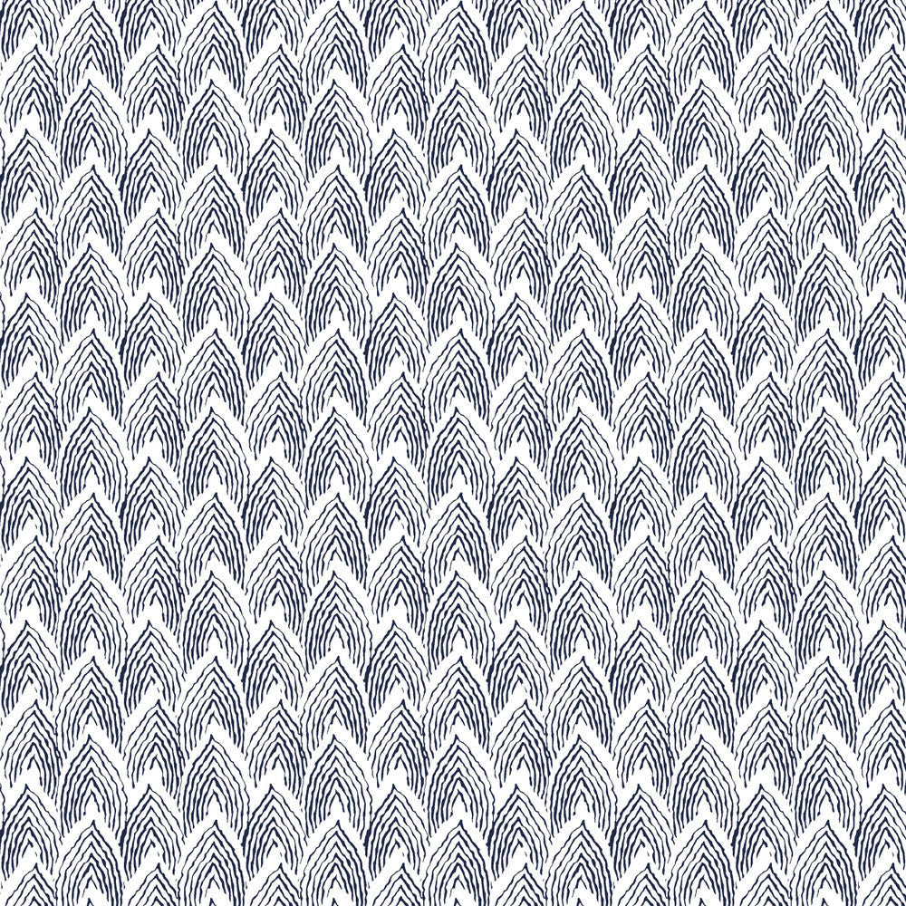W01Vl-1 Piedmont Navy Wallpaper by Aoc Designer Wallpaper HERITAGE WALLPAPER 100%PA USA Horizontal: 2.25 and Vertical: 1.625 27 in - Swanky Fabrics -