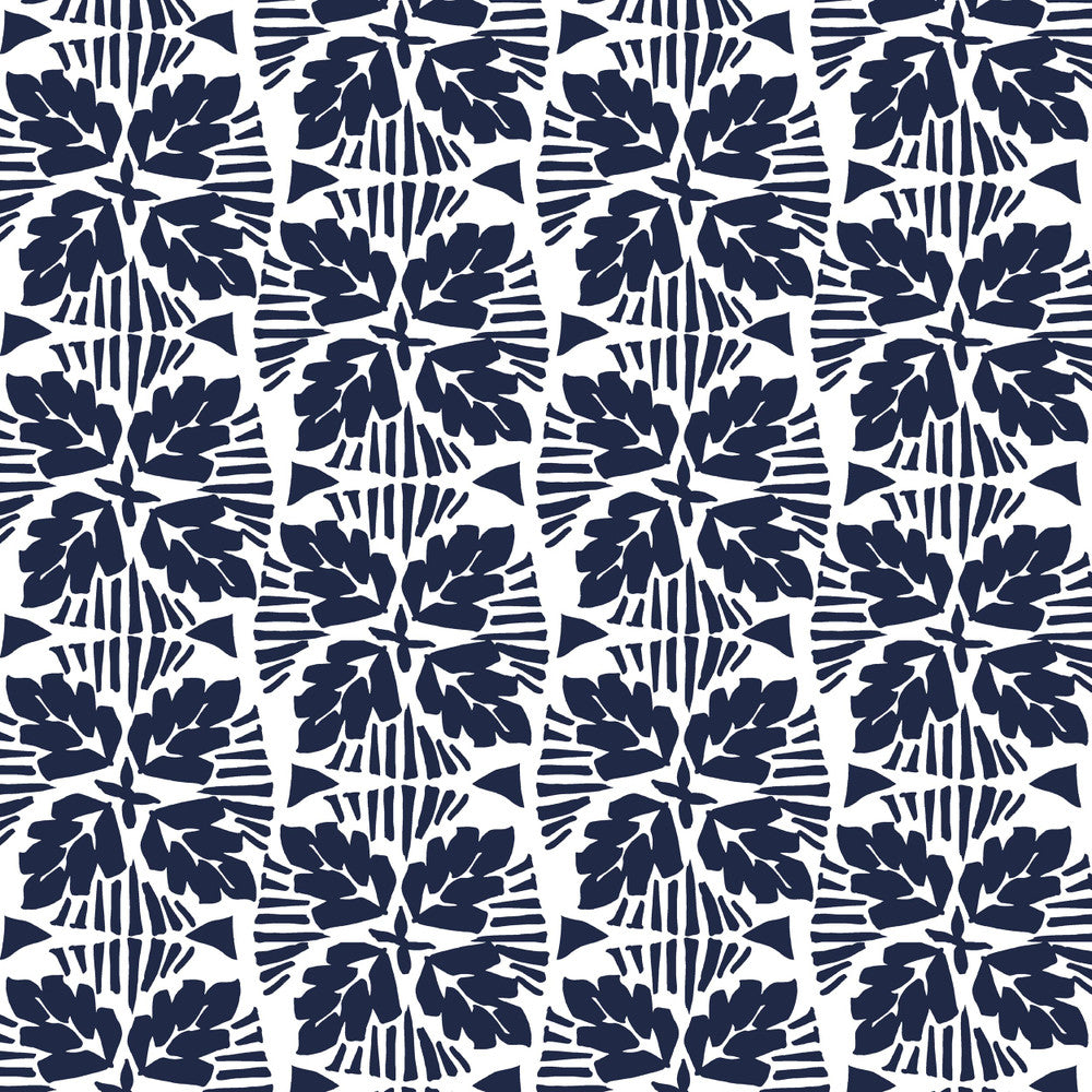 W02Vl-1 Keylargo Navy Wallpaper by Aoc Designer Wallpaper HERITAGE WALLPAPER 100%PA USA Horizontal: 12.5 and Vertical: 10.75 27 in - Swanky Fabrics -