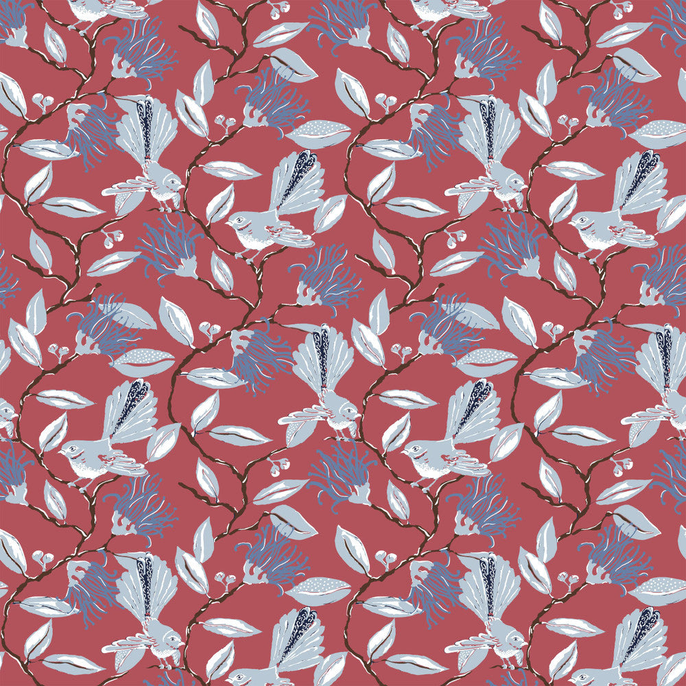 W05Vl-5 Onlooker Red Wallpaper by Aoc Designer Wallpaper HERITAGE WALLPAPER 100%PA USA Horizontal: 21 and Vertical: 13.5 27 in - Swanky Fabrics -