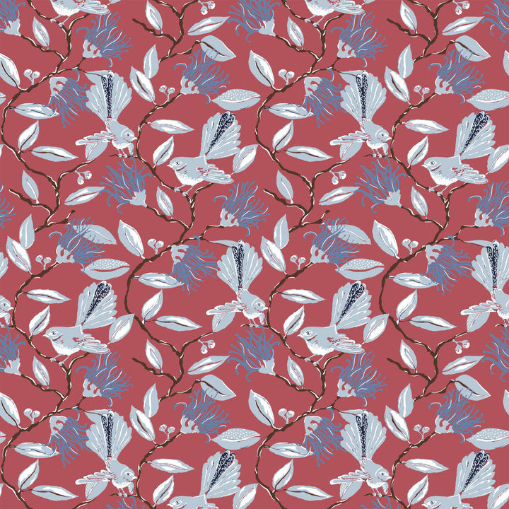 W05Vl-5 Onlooker Red Wallpaper by Aoc Designer Wallpaper HERITAGE WALLPAPER 100%PA USA Horizontal: 21 and Vertical: 13.5 27 in - Swanky Fabrics -