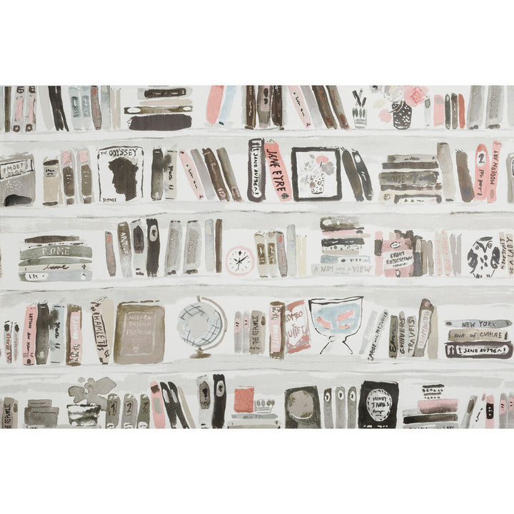 Bella Books Blush by Kravet Design Designer Wallcovering KATE SPADE WHIMSIES PAPER - 100% United States Horizontal: 54 and Vertical: 41.5 54 - Swanky Fabrics -