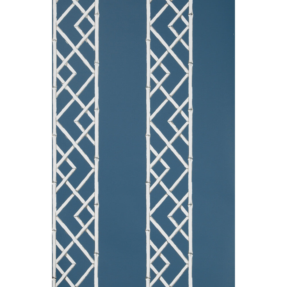 Latticework Indigo by Kravet Design Designer Wallcovering SARAH RICHARDSON WALLPAPER CELLULOSE - 50%;OTHER - 30%;POLYESTER - 20% United Kingdom - Horizontal: - and Vertical: 10.4 20.5 - Swanky Fabrics -