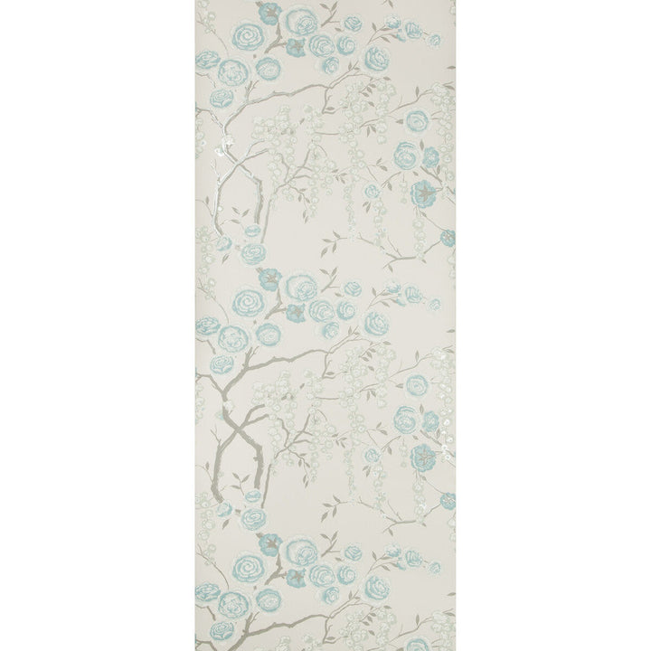 Peony Tree Aqua by Kravet Design Designer Wallcovering SARAH RICHARDSON WALLPAPER CELLULOSE - 50%;OTHER - 30%;POLYESTER - 20% United Kingdom Horizontal: and Vertical: 10.4 20.5 - Swanky Fabrics -