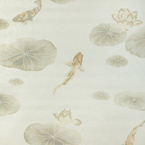Kravet Wallpaper Lotus Pond Mica Wp Pearl W4144.1611.0
