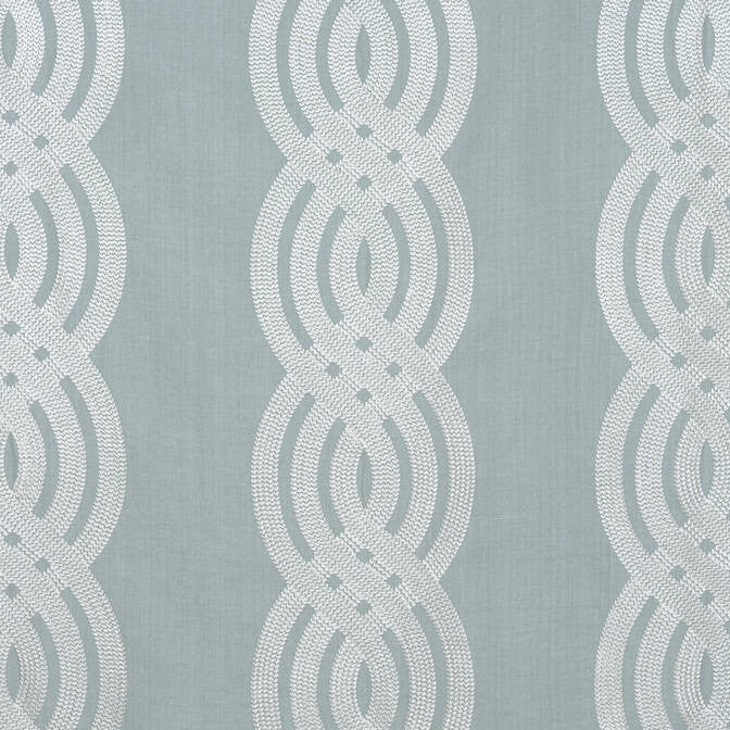 Braid Embroidery Robin's Egg W710805 by Thibaut Fabric Thibaut Fabric Braid Embroidery Robin's Egg W710805Fabric Heritage Fabric Book 60% Linen, 35% Viscose, 5% Poly INDIA </p><p>Repeat: V: 7.5 54 - Fabric Carolina -