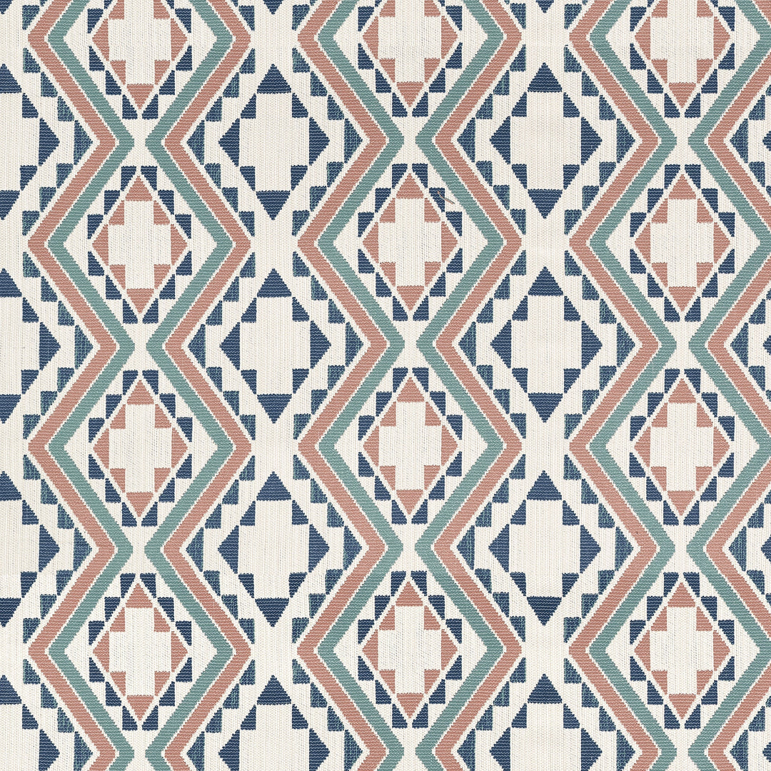 Thibaut Fabric SAGAMORE - Clay and Navy