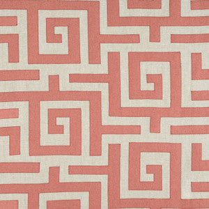 Thibaut Fabric Tulum Applique Coral on Natural W713223