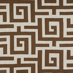 Thibaut Fabric Tulum Applique Brown on Natural W713226