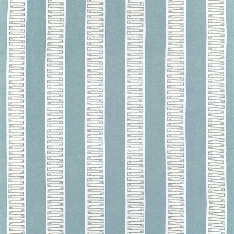 Thibaut Fabric W714630 RARITAN LINE EMBROIDERY - Spa Blue