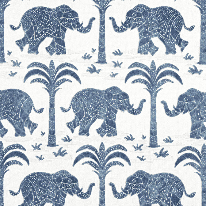 Elephant Velvet Navy W716200 by Thibaut Fabric Thibaut Fabric Elephant Velvet Navy W716200Fabric Kismet Fabric Book 100% Cotton INDIA </p><p>Repeat: V: 21.5 53 - Fabric Carolina -