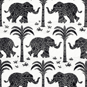 Thibaut Fabric Elephant Velvet Black W716202
