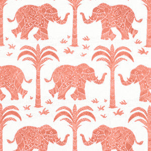 Thibaut Fabric Elephant Velvet Coral W716203