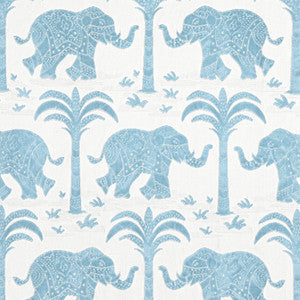 Thibaut Fabric Elephant Velvet French Blue W716204