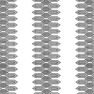 Thibaut Fabric Nola Stripe Embroidery Black W720809