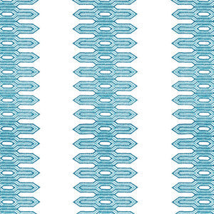 Thibaut Fabric Nola Stripe Embroidery Aqua W720811