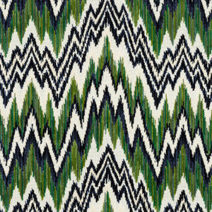 Thibaut Fabric Rhythm Velvet Emerald and Navy W72817