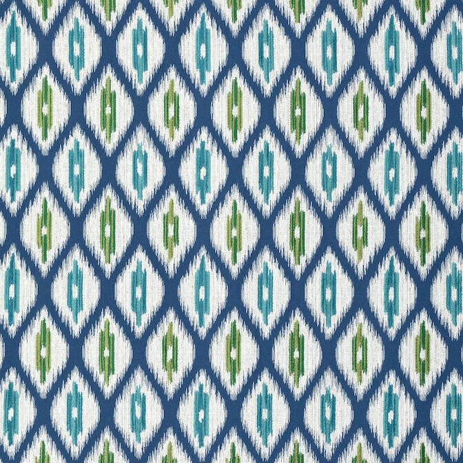 Rajah Marine Blue W73361 by Thibaut Fabric Thibaut Fabric Rajah Marine Blue W73361Fabric Nomad 51%Poly,29%Ray,17%Cot,3%Flx-AB U.S.A. </p><p>Repeat: V: 14.25 54 - Fabric Carolina -