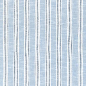 Thibaut Fabric Southport Stripe Sky Blue and Navy W73488