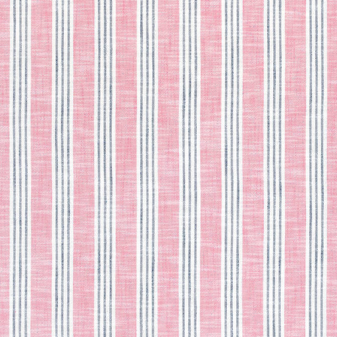 Southport Stripe Peony and Navy W73490 by Thibaut Fabric Thibaut Fabric Southport Stripe Peony and Navy W73490Fabric Landmark 95% Polyester, 5% Olefin (UV) U.S.A. </p><p>Repeat: V: 3.5 54 - Fabric Carolina -
