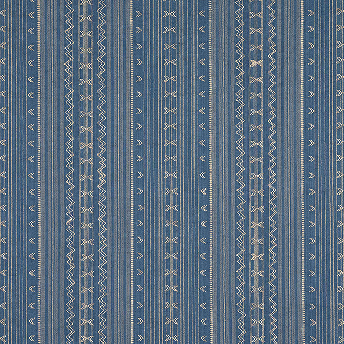Charter Stripe Embroidery Navy W736456 by Thibaut Fabric Thibaut Fabric Charter Stripe Embroidery Navy W736456Fabric Indienne Fabric Book 100% Cotton INDIA </p><p>Repeat: V: 1.5 53 - Fabric Carolina -