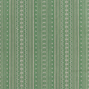 Thibaut Fabric Charter Stripe Embroidery Green W736458