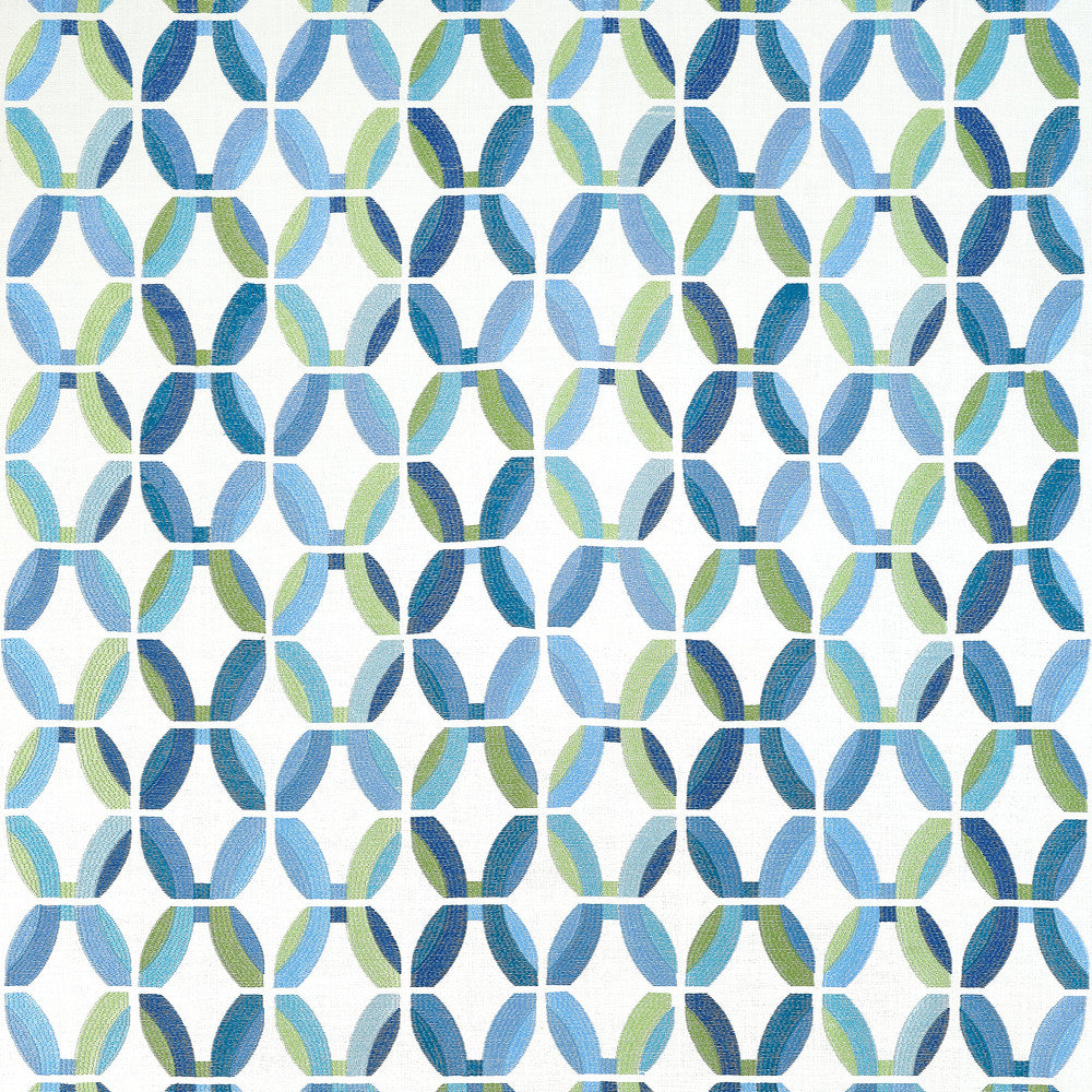 Passageway Embroidery Blue and Green W745000 by Thibaut Fabric Thibaut Fabric Passageway Embroidery Blue and Green W745000Fabric WANDERLUST FABRIC BOOK U.S.A </p><p>Repeat: H: 24  in  (60.96  cm), V: 15.25  (38.73  cm) 48  in  (121.92  cm) - Fabric Carolina -