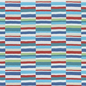 Thibaut Fabric Carnivale Red, Blue and Green W74684