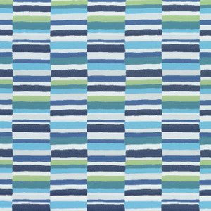 Thibaut Fabric Carnivale Blue and Green W74686