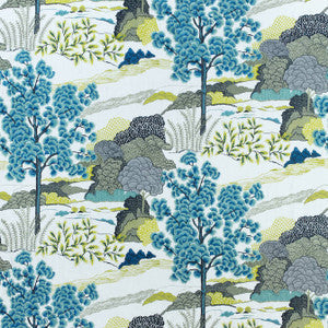 Thibaut Fabric Daintree Embroidery Bluemoon W785000