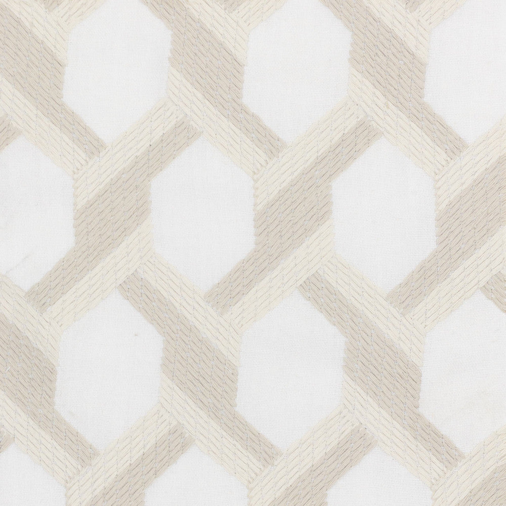 Wasco 1 Beige by Stout Designer Fabric COLOR MY WINDOW IVORY/BURLAP 60%POL 30%COT 10%LIN %PEMB INDIA Horizontal: 2.875 and Vertical: 4.250 51.5 in - Swanky Fabrics -