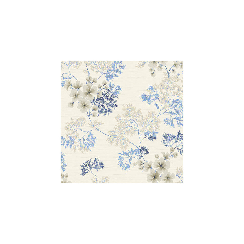 Flora Indigo by Winfield Thybony Designer Wallcovering WINFIELD THYBONY BARCLAY LIVING IN STYLE United States Horizontal: and Vertical: 23.62 20.5 - Swanky Fabrics -