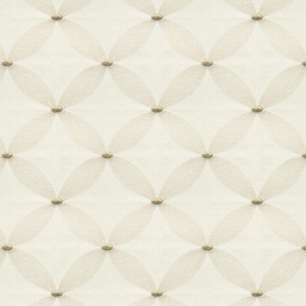 Wesley 1 Toast by Stout Designer Fabric COLOR MY WINDOW EMBROIDERY/SNOW 100%POL %PEMB INDIA </p><p>Repeat: 4.75 52 in - Swanky Fabrics -