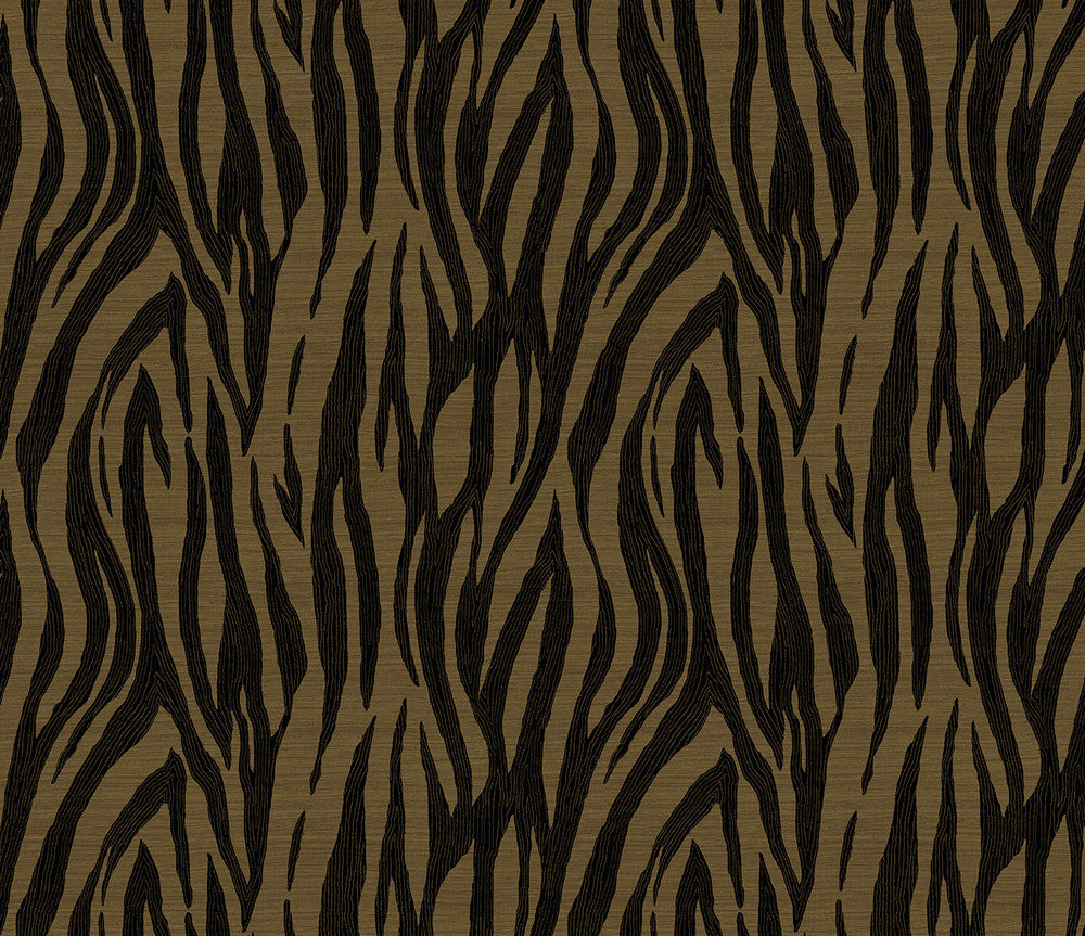 Jazz Faux Skin Metallic Royal Gold & Obsidian WH40206 by Seabrook Designs Designer Wallpaper