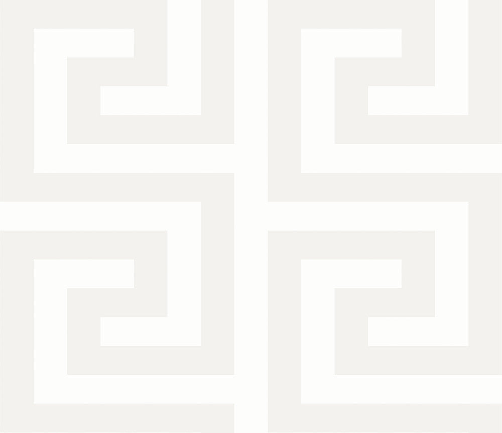 Forte Greek Key Metallic Ivory WH40310 by Seabrook Designs Designer Wallpaper