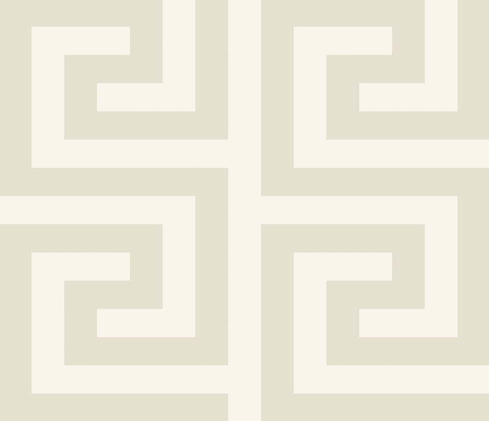 Forte Greek Key Metallic Champagne WH40330 by Seabrook Designs Designer Wallpaper