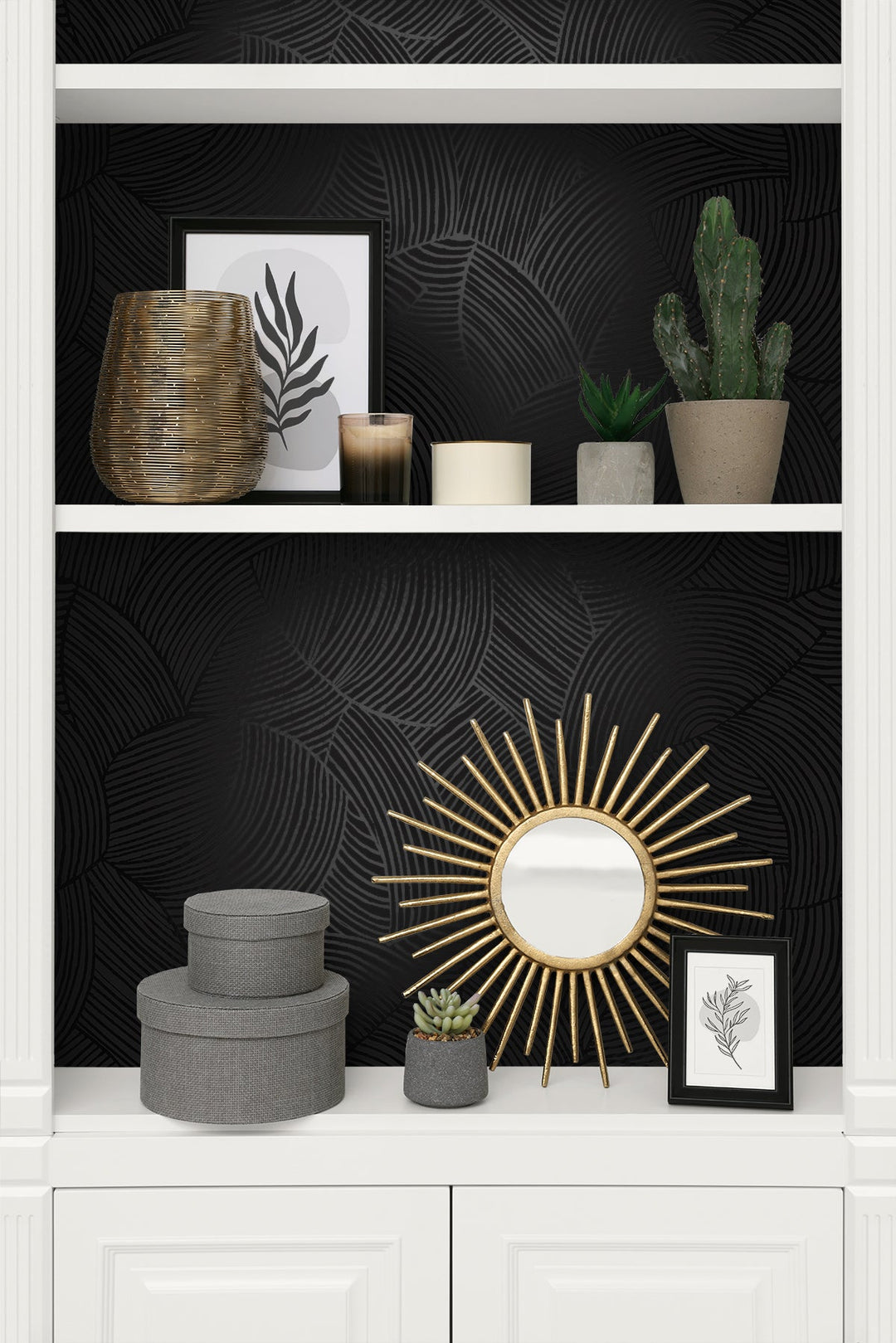 Symphony Geometric Metallic Black Ice WH40410 by Seabrook Designs Designer Wallpaper