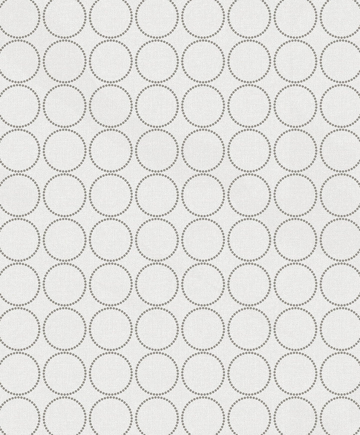 Round Geometric Linen & Metallic Silver WH40505 by Seabrook Designs Designer Wallpaper
