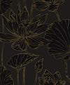 Seabrook Designs Wallpaper Viola Floral Espresso & Metallic Bronze WH40700