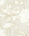 Seabrook Designs Wallpaper Viola Floral Neutral & Metallic Gold WH40706
