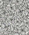 Seabrook Designs Wallpaper Alejandra Floral Metallic Ivory & Nightfall WH40810
