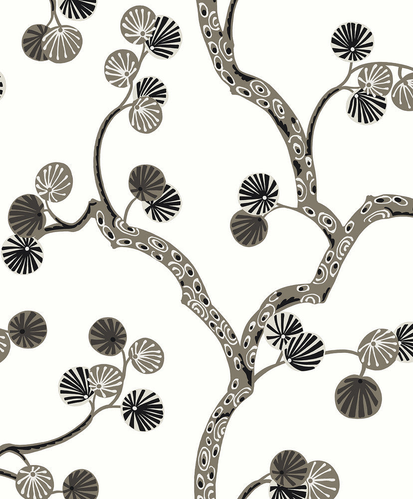 Allegra Branches Cream & Rhino WH41018 by Seabrook Designs Designer Wallpaper