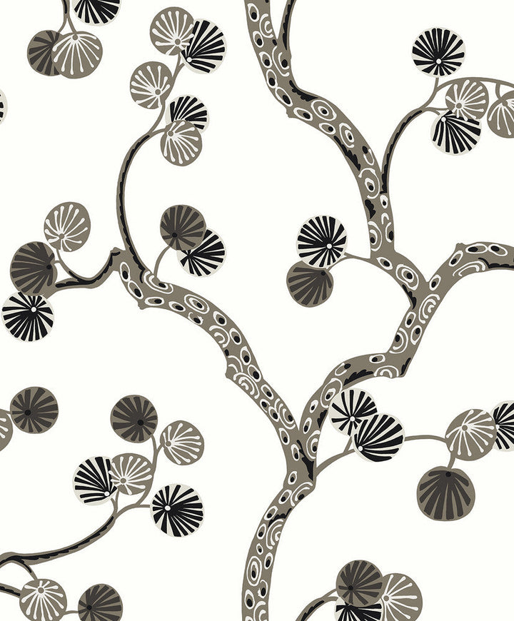 Allegra Branches Cream & Rhino WH41018 by Seabrook Designs Designer Wallpaper
