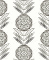 Seabrook Designs Wallpaper Belle Floral Stripe Mushroom WH41118