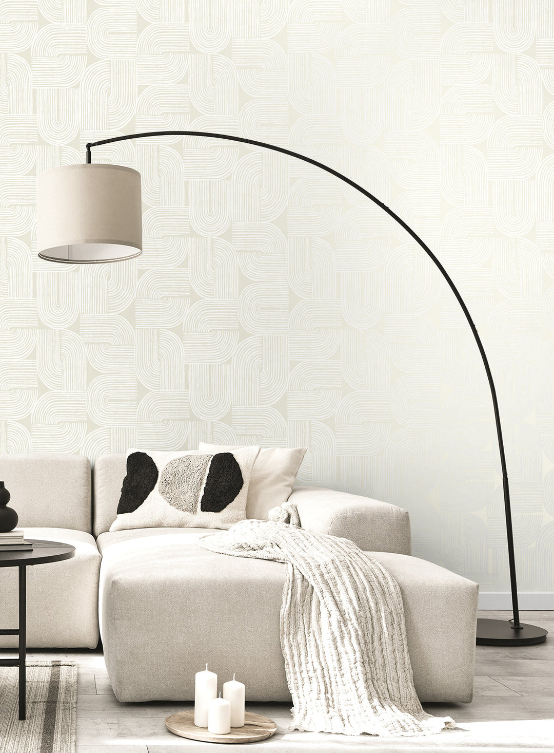 Piper Geometric Metallic Champagne & Flour WH41320 by Seabrook Designs Designer Wallpaper