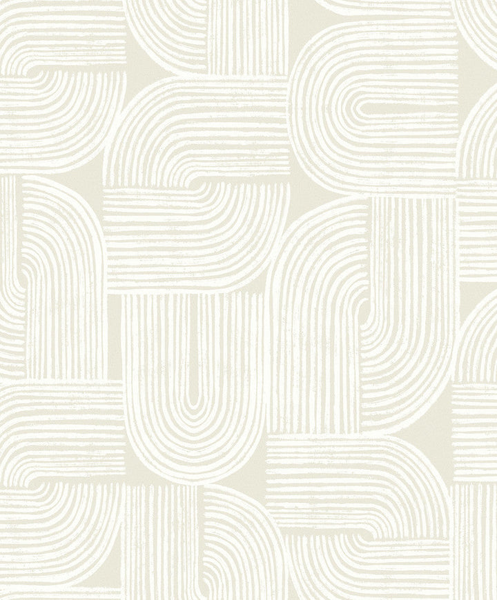Piper Geometric Metallic Champagne & Flour WH41320 by Seabrook Designs Designer Wallpaper