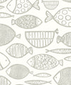 Seabrook Designs Wallpaper Cadence Fish Lily Grey WH41410