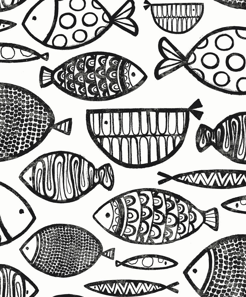 Cadence Fish Contrast WH41420 by Seabrook Designs Designer Wallpaper