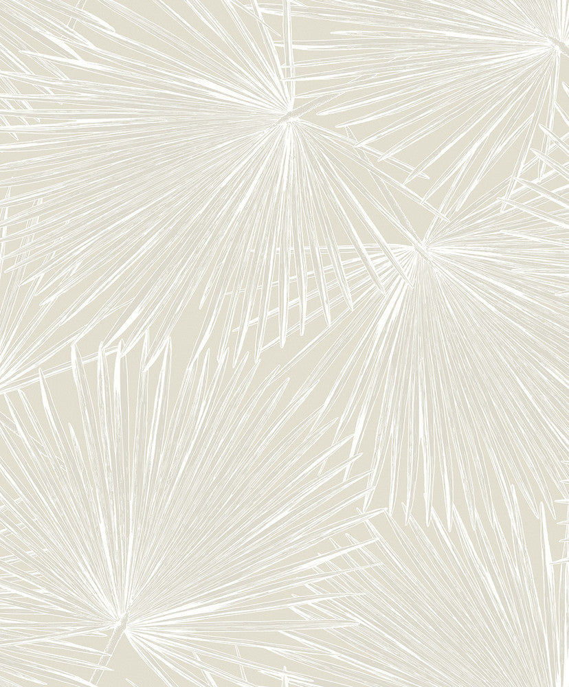 Elvis Palms Metallic Ivory WH41503 by Seabrook Designs Designer Wallpaper
