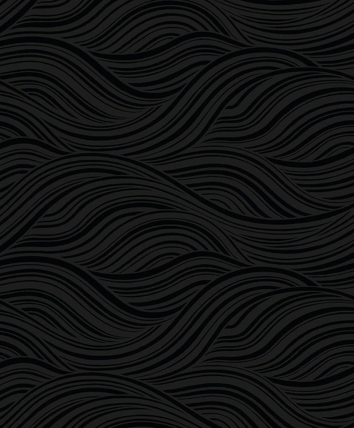 Melody Waves Metallic Inkwell WH41720 by Seabrook Designs Designer Wallpaper