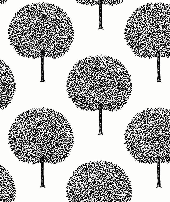 Demi Trees Alabaster & Contrast WH41800 by Seabrook Designs Designer Wallpaper